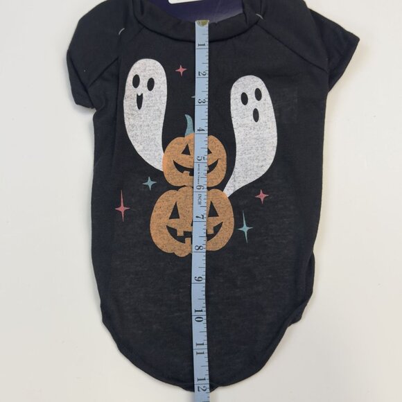 Halloween Novelty Pet Tee Medium Ghost and Pumpkin Design Black Dog Costume NEW - Picture 7 of 8